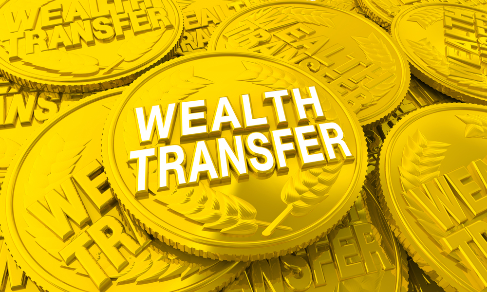 Wealth,Transfer,Give,Share,Leave,Money,Coins,Words,3d,Illustration